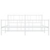 vidaXL sengeramme med sengegavl og fodgærde 180x200 cm metal hvid