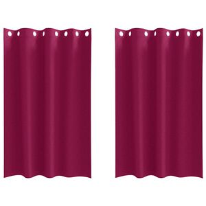 vidaXL M&oslash;rkl&aelig;gningsgardiner med ringe 2 stk. Vinr&oslash;d 175 x 140 cm