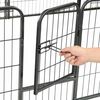 vidaXL l&oslash;beg&aring;rd til hunde 12 paneler sort 80 x 60 st&aring;l