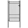 vidaXL Hegnport BAARLO 100 x 175 cm Metal Sort L&aring;ses