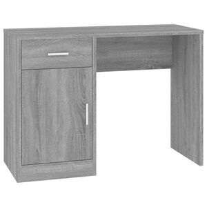 vidaXL skrivebord med skab 100x40x73 cm konstrueret tr&aelig; gr&aring; sonoma-eg