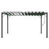 vidaXL Pergola med louvret tag Gr&oslash;n 3 x 4 x 2,14 m Stof og aluminium