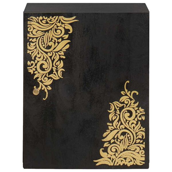 vidaXL Vægskab Vægmonteret Sort 38 x 33 x 48 cm Massivt mangotræ