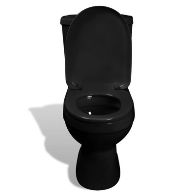 vidaXL toilet med cisterne sort