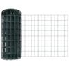 vidaXL Eurohegn med stolpe 10 x 0,8 m PVC-belagt st&aring;l Gr&oslash;n Mesh