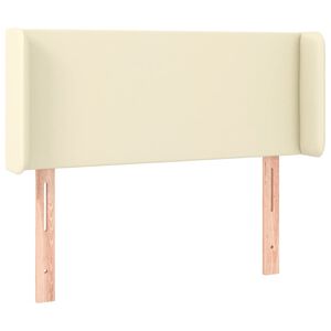 vidaXL sengegavl med kanter 83x16x78/88 cm kunstl&aelig;der cremefarvet