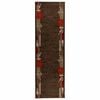 vidaXL Runner T&aelig;ppe FLORNES V&aelig;vet Brun Blade 67 x 350 cm PP 7 mm