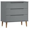 vidaXL kommode MOLDE 80x40x80 cm massivt fyrretr&aelig; gr&aring;