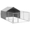 vidaXL Udend&oslash;rs hundeg&aring;rd med l&oslash;beg&aring;rd 4x2x1,5 m Galvaniseret st&aring;l