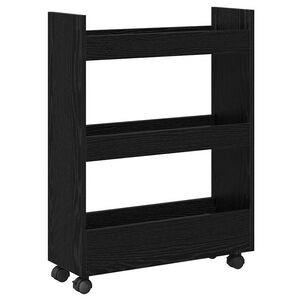vidaXL Narrow Storage Trolley Sort eg 60 x 22 x 80 cm Konstrueret tr&aelig;