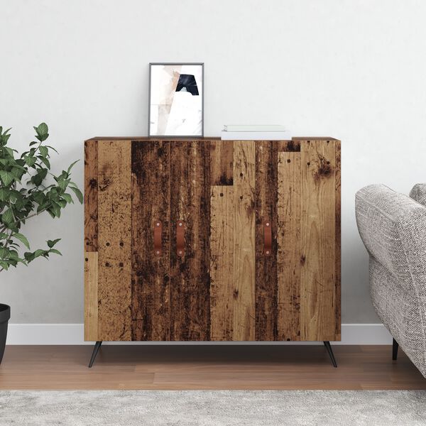 vidaXL Sideboard Gammelt tr&aelig; 89,5 x 34 x 80 cm Konstrueret tr&aelig;