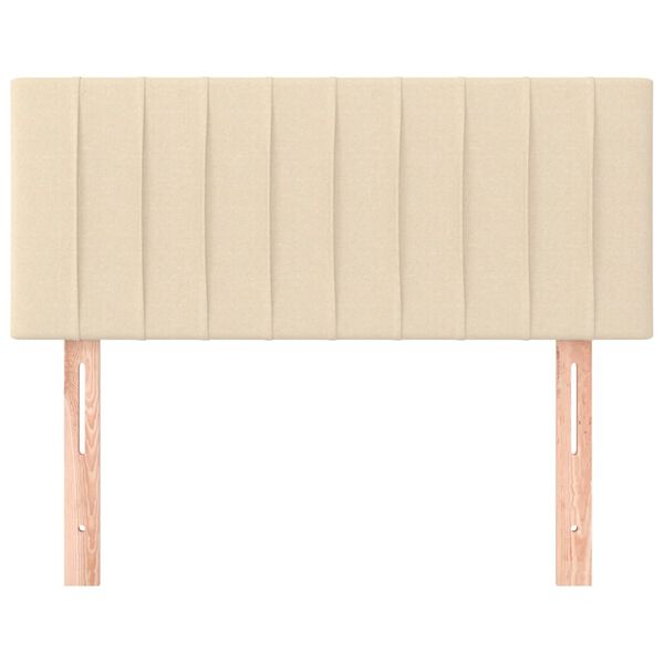 vidaXL sengegavl 100x5x78/88 cm stof cremefarvet