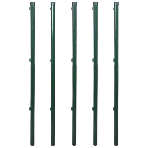 vidaXL tr&aring;dhegn med stolper og spyd 0,8x15 m st&aring;l