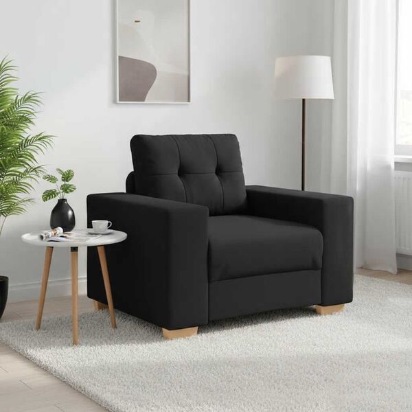 vidaXL sofastol 60 cm stof sort