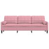 vidaXL 3-personers sofa med pyntepuder 210 cm fl&oslash;jl pink