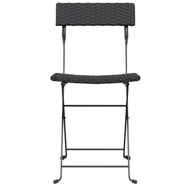 vidaXL foldbare bistrostole 4 stk. polyrattan og st&aring;l sort
