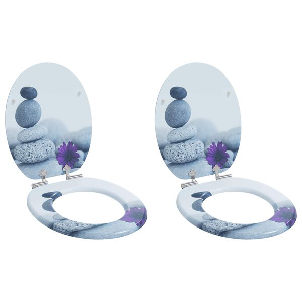 vidaXL Toilet s&aelig;de 2 pcs Gr&aring; 44 x 38 cm MDF plade