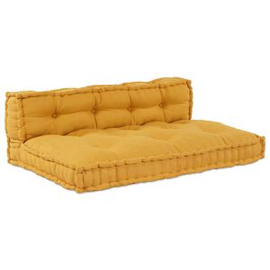 vidaXL Palle Sofa Pude 2 stk. Stof Gul 120 x 80 x 38 cm