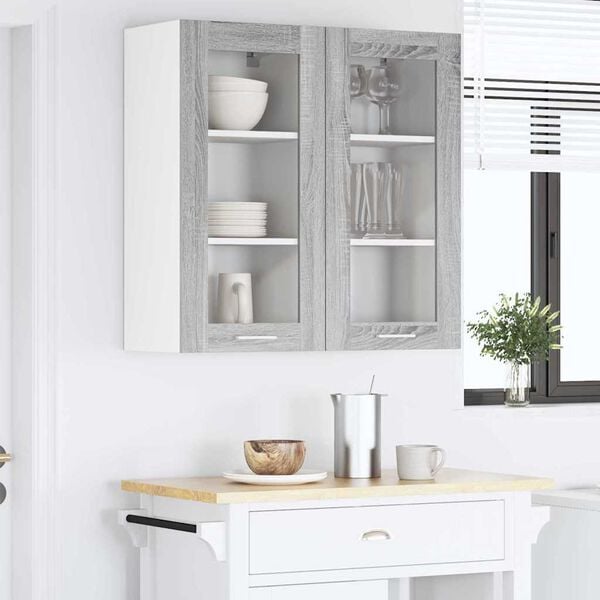 vidaXL H&aelig;ngeskab 2 pcs Gr&aring; Sonoma 40 x 31 x 80 cm Konstrueret tr&aelig;