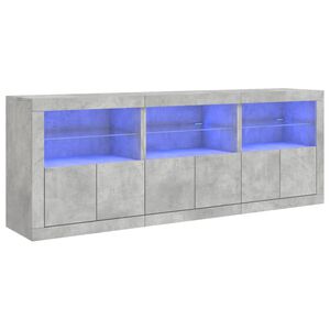 vidaXL sk&aelig;nk med LED-lys 181,5x37x67 cm betongr&aring;