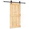 vidaXL Skyded&oslash;r Naturfarvet og sort 100 x 210 cm Massivt Fyrretr&aelig;