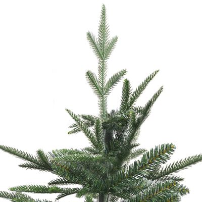vidaXL kunstigt juletræ med LED og kuglesæt 210 cm PVC PE grøn