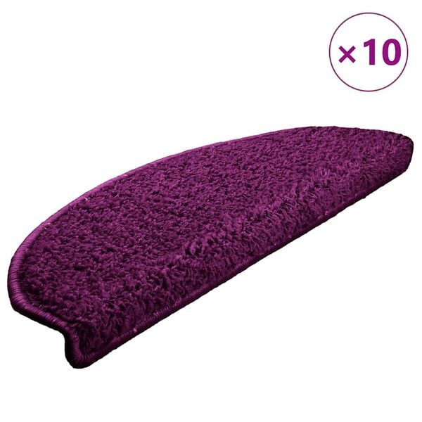 vidaXL trappem&aring;tter 10 stk. 65x21x4 cm violet halvrund stor