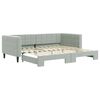 vidaXL daybed med udtr&aelig;k 90x200 cm velour lysegr&aring;