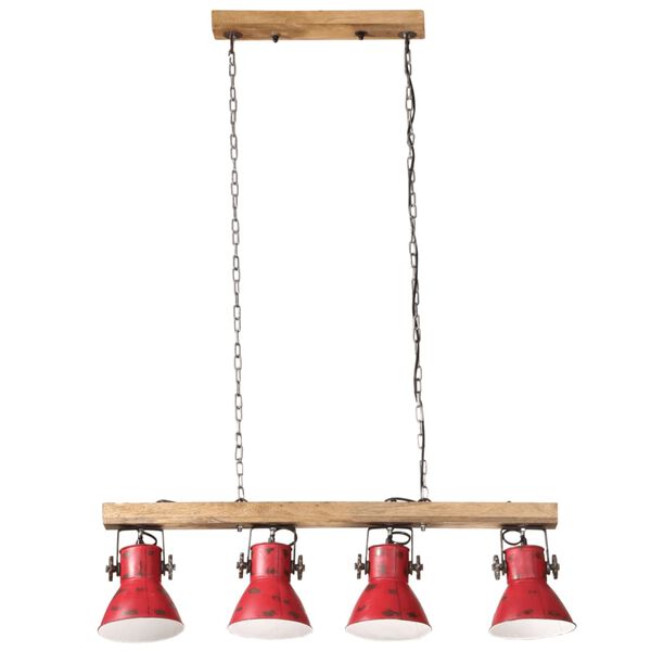 vidaXL loftlampe 25 W 90x24x111 cm E27 rustik r&oslash;d