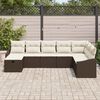 vidaXL Havesofa Sæt med pude 8 pcs Brun 55 x 62 x 69 cm Poly rattan
