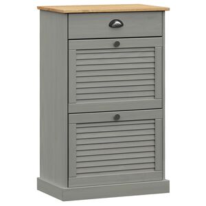 vidaXL skoskab VIGO 60x35x96 cm massivt fyrretr&aelig; gr&aring;