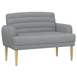 vidaXL L&aelig;nestol med knap tufting Lysegr&aring; 116 x 67 x 80 cm Stof