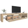 vidaXL tv-skab med LED-lys 215x36,5x40 cm sonoma-eg