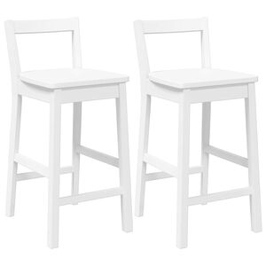vidaXL barstole 2 stk. massivt gummitræ hvid