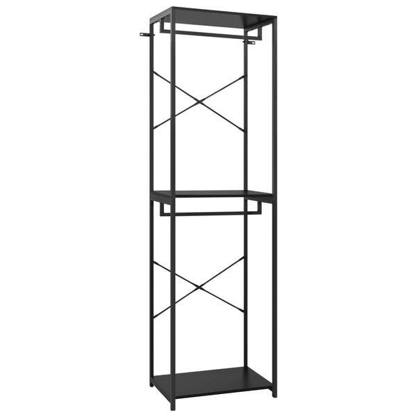 vidaXL t&oslash;jstativ 60x40x213 cm metal og sp&aring;nplader sort