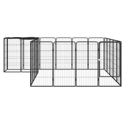 vidaXL 22-panels hundegård 50x100 cm pulverlakeret stål sort