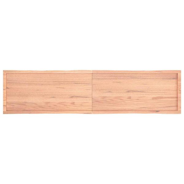 vidaXL bordplade 220x50x(2-4) cm naturlig kant behandlet tr&aelig; lysebrun