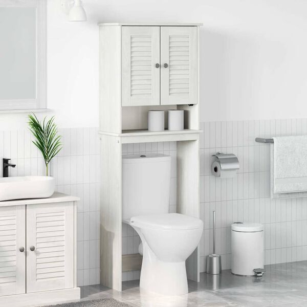 vidaXL Toilet Skab med hylde VIGO Hvid og antik hvid 60 x 27 x 161 cm