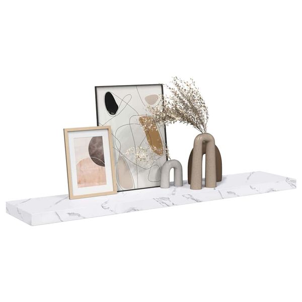 vidaXL V&aelig;ghylde Hvid marmor 120 x 23,5 x 4 cm Konstrueret tr&aelig;