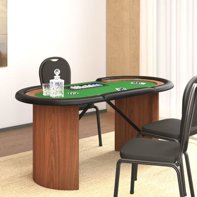 vidaXL pokerbord 10 pers. 160x80x75 cm med jetonbakke grøn