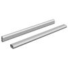 vidaXL Skab Stang 2 pcs S&oslash;lv 764 x 15 x 29 mm Aluminiumlegering