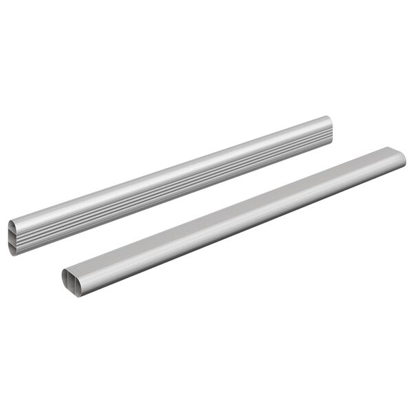 vidaXL Skab Stang 2 pcs S&oslash;lv 764 x 15 x 29 mm Aluminiumlegering