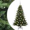 vidaXL Kunstigt juletr&aelig; med julekugle 120 cm 150 LED'er Varm hvid