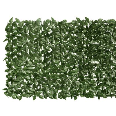 vidaXL altanafskærmning 500x100 cm mørkegrønne blade