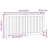 vidaXL Radiatorcover Sort eg 149 x 20 x 82 cm Konstrueret tr&aelig;