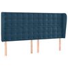 vidaXL sengegavl med kanter 203x23x118/128 cm fl&oslash;jl m&oslash;rkebl&aring;