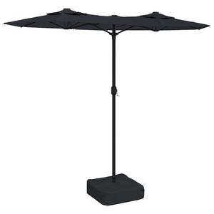 vidaXL parasol m. dobbelt parasoldug 316x145 cm sort