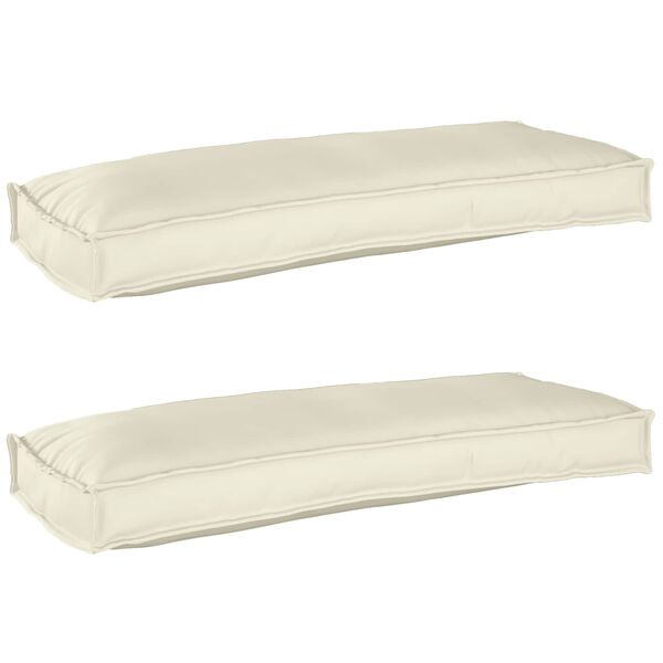 vidaXL Palle Pudes&aelig;t 2 pcs Creme 100 x 40 x 8 cm Oxford Stof
