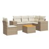 vidaXL sofas&aelig;t til haven 6 dele med hynder polyrattan beige