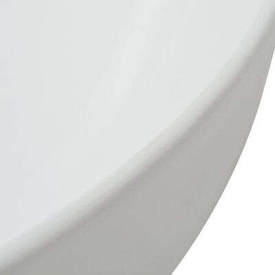 vidaXL håndvask rund keramik 41,5 x 13,5 cm hvid
